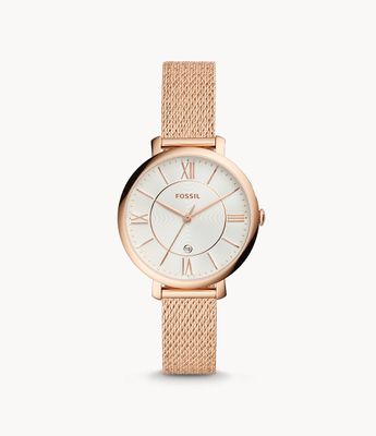 FOSSIL Tillie Three-Hand Rose Gold-Tone Stainless Steel Watch - BQ3497 ...