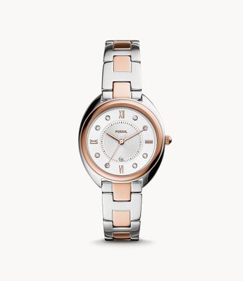 FOSSIL Eevie Three-Hand Date Two-Tone Stainless Steel Watch - BQ3802 ...