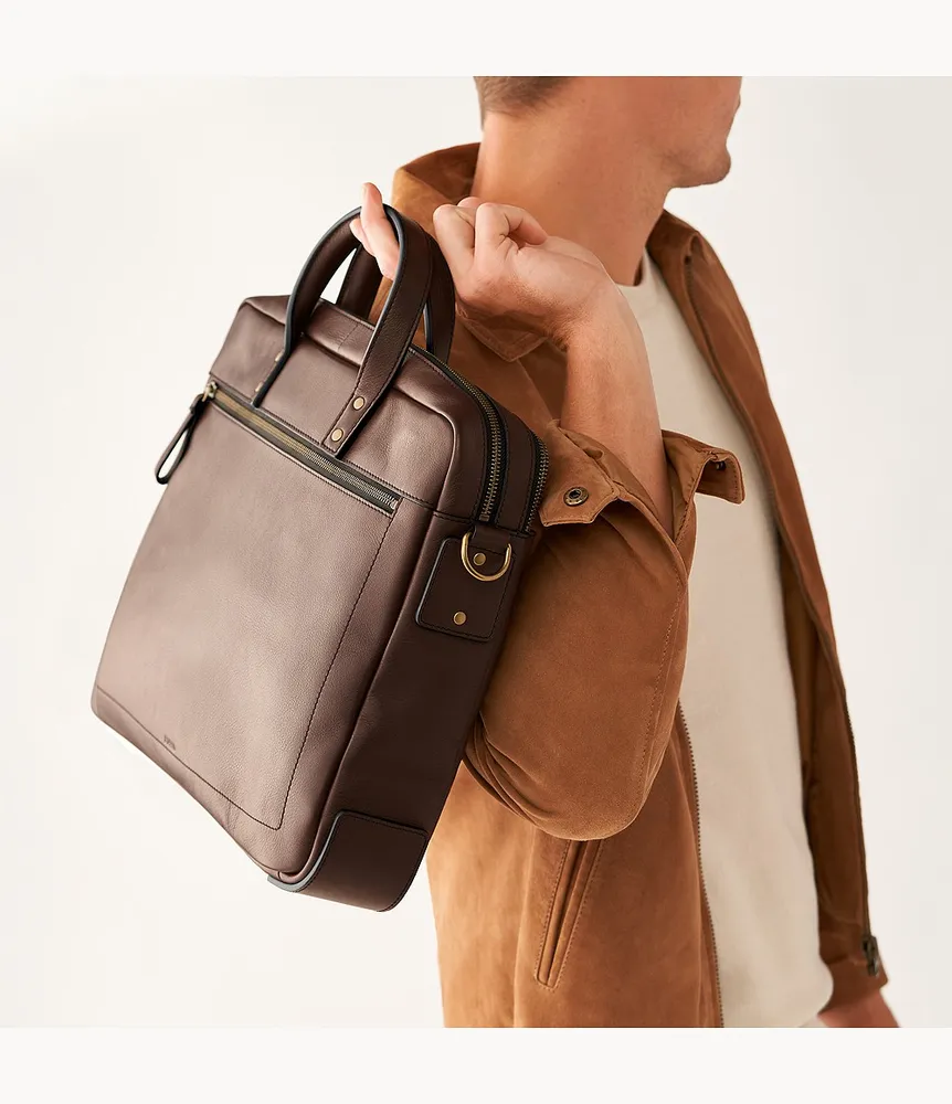 Fossil Men's Haskell Leather Briefcase Buy Wholesale www.meesenburg.kz