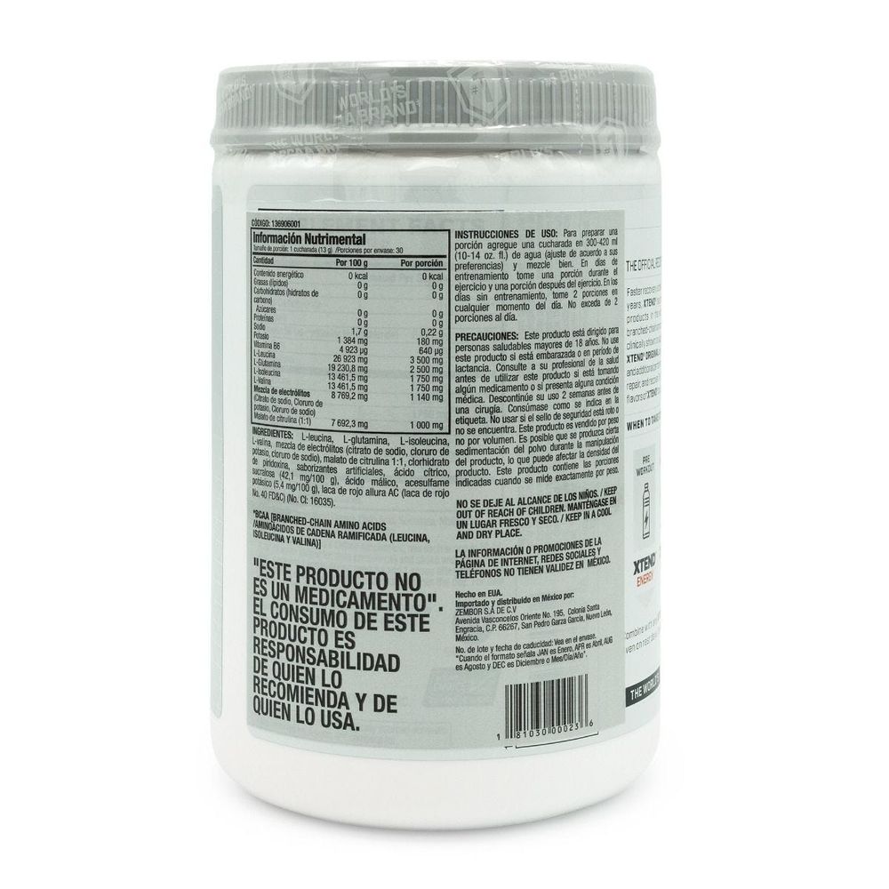 Xtend BCAAs aminoácidos ramificados Xtend Sandía 390 Gramos Paseo