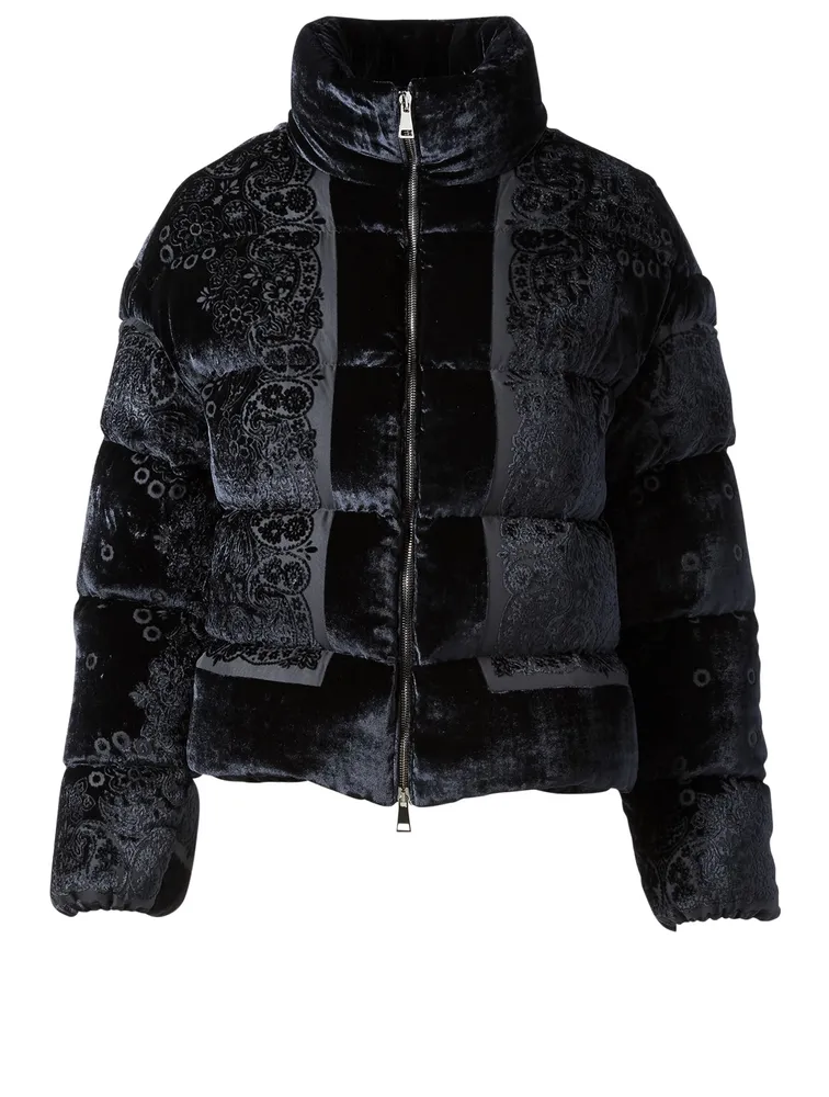 MONCLER Labbe Embossed Velvet Down Puffer Jacket | Yorkdale Mall