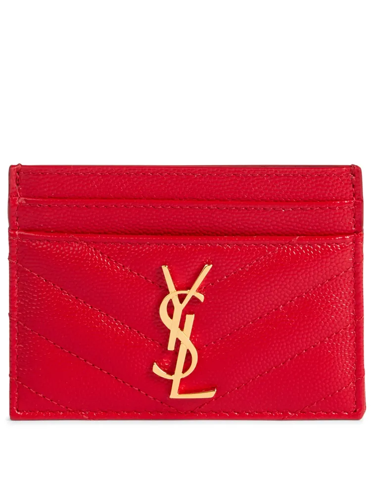 SAINT LAURENT YSL Monogram Matelassé Leather Card Holder | Square One