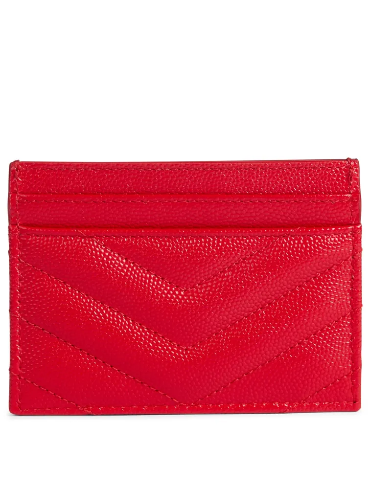 SAINT LAURENT YSL Monogram Matelassé Leather Card Holder | Square One