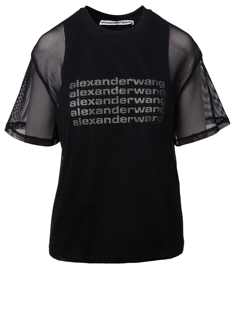 ALEXANDER WANG Mesh Logo T-Shirt | Yorkdale Mall