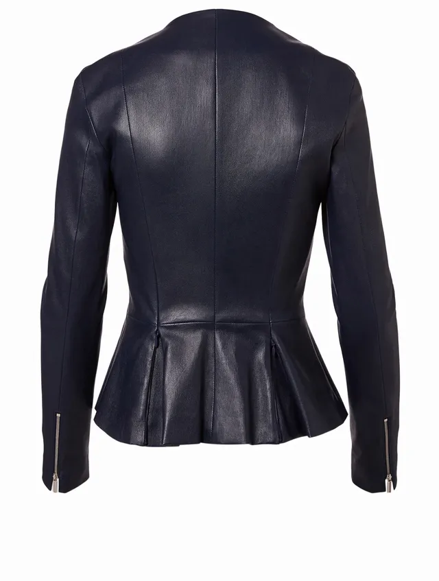 THE ROW Anasta Leather Peplum Jacket Yorkdale Mall