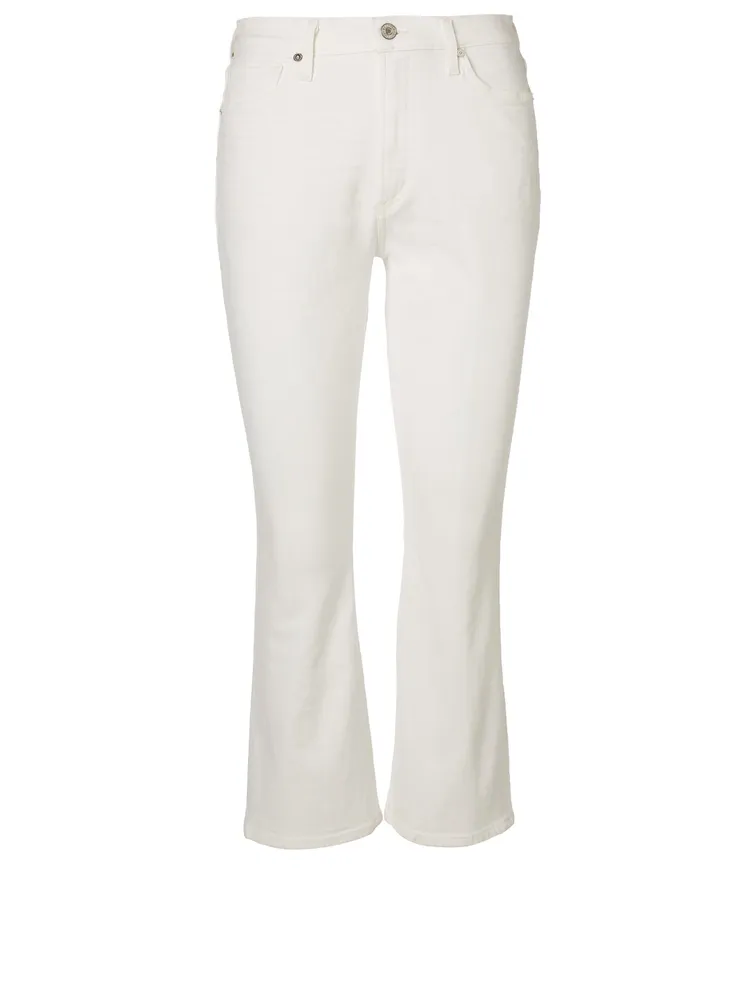 Cropped white best sale flare jeans