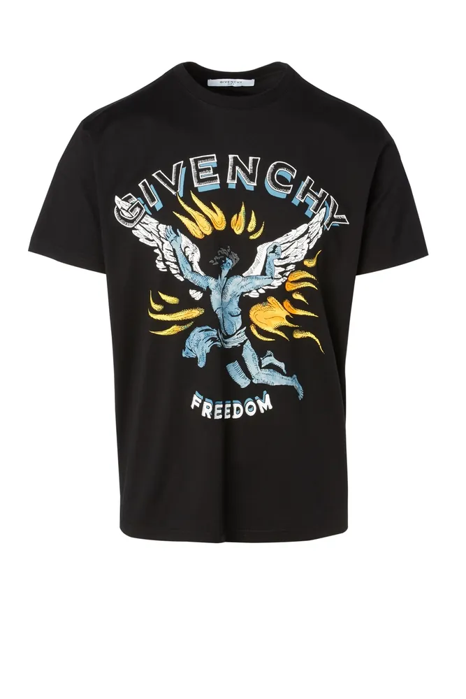 GIVENCHY Cotton Logo T Shirt In Icarus Print Yorkdale Mall