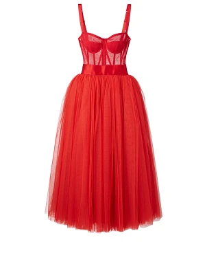GIVENCHY Shiny Monogram 72 Tulle Midi Dress | Yorkdale Mall