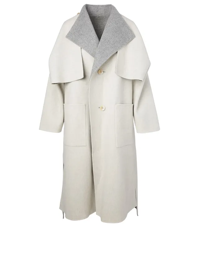 ISSEY MIYAKE Wool and Cashmere Reversible Long Coat | Square One