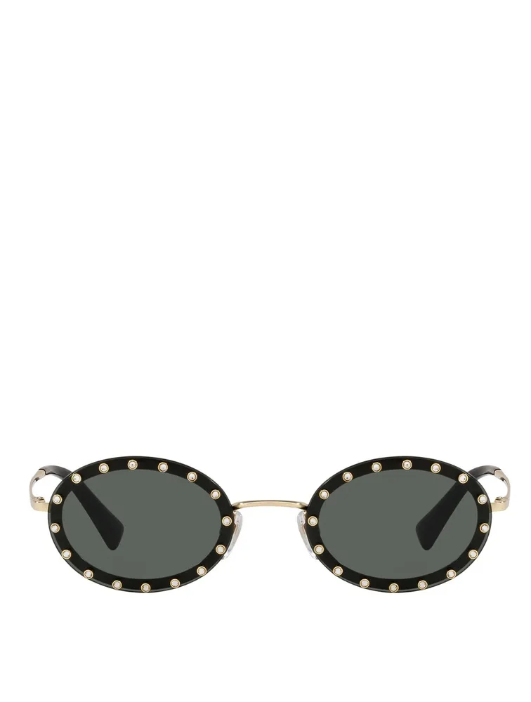 Valentino round studded outlet sunglasses