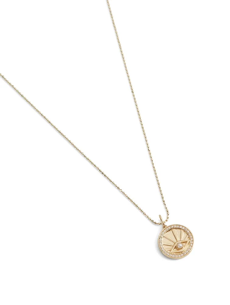 14K Shiny Gold Plated Compass Charm