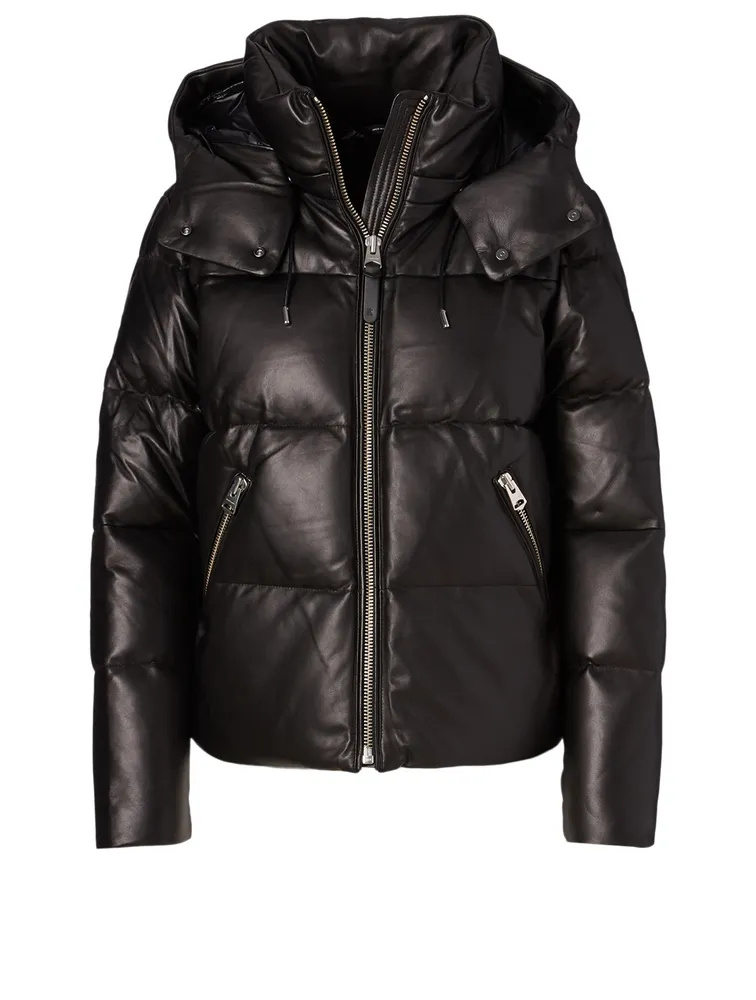 MACKAGE Tory Leather Down Jacket With Hood | Yorkdale Mall