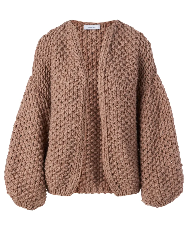 MAIAMI Big Pearl Pattern Merino Wool Cardigan | Yorkdale Mall