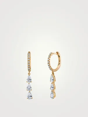 Lauren Ralph Lauren Goldtone & Stone Huggie-Drop Earrings
