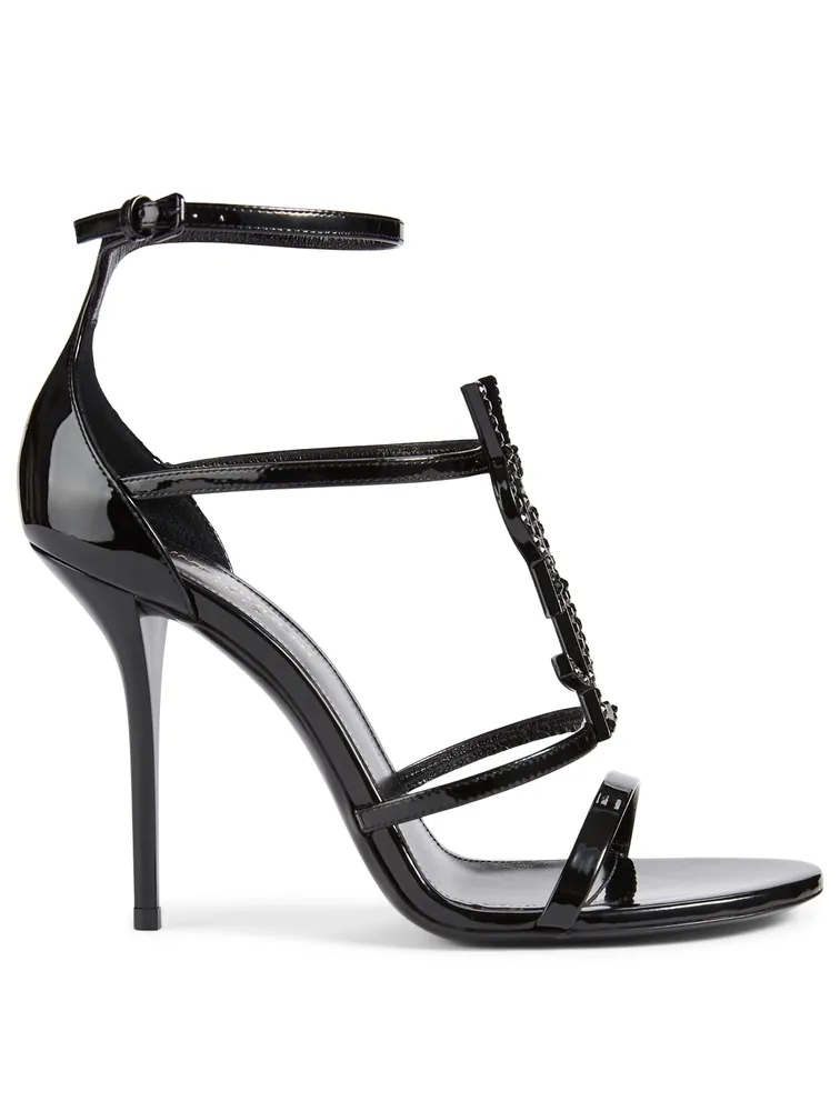 Patent on sale heeled sandals