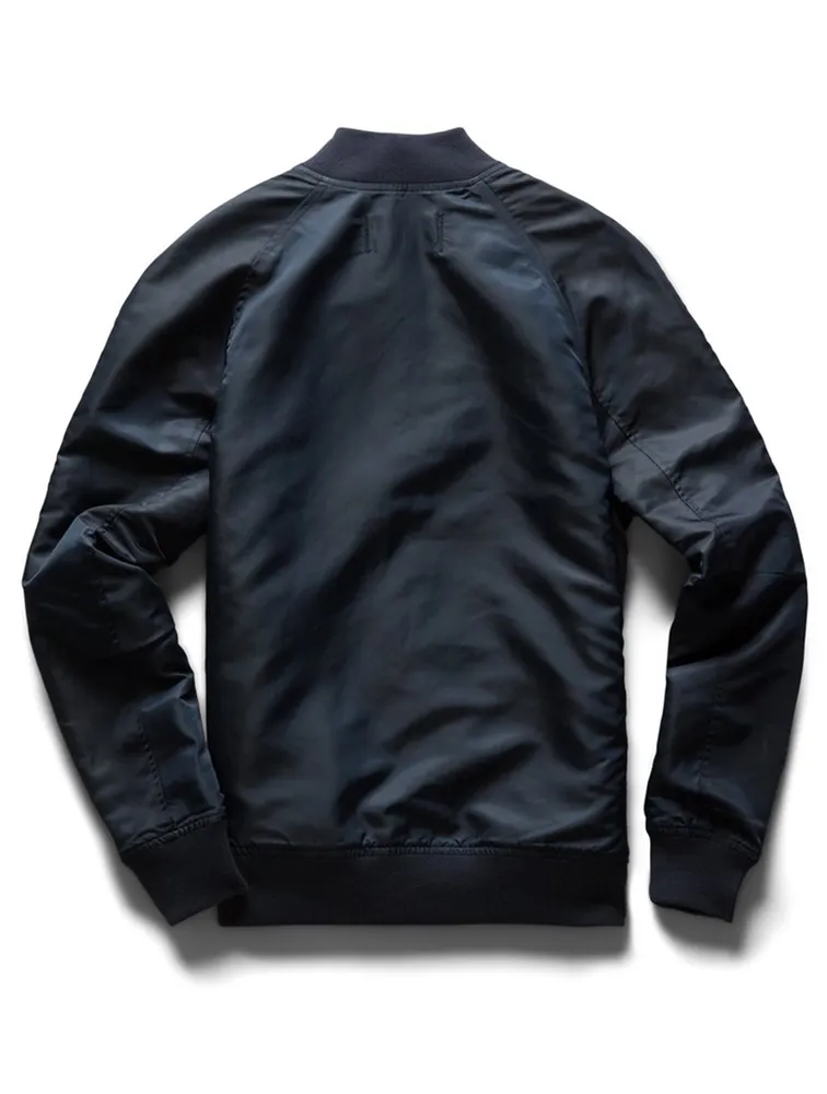 Nylon satin bomber jacket-