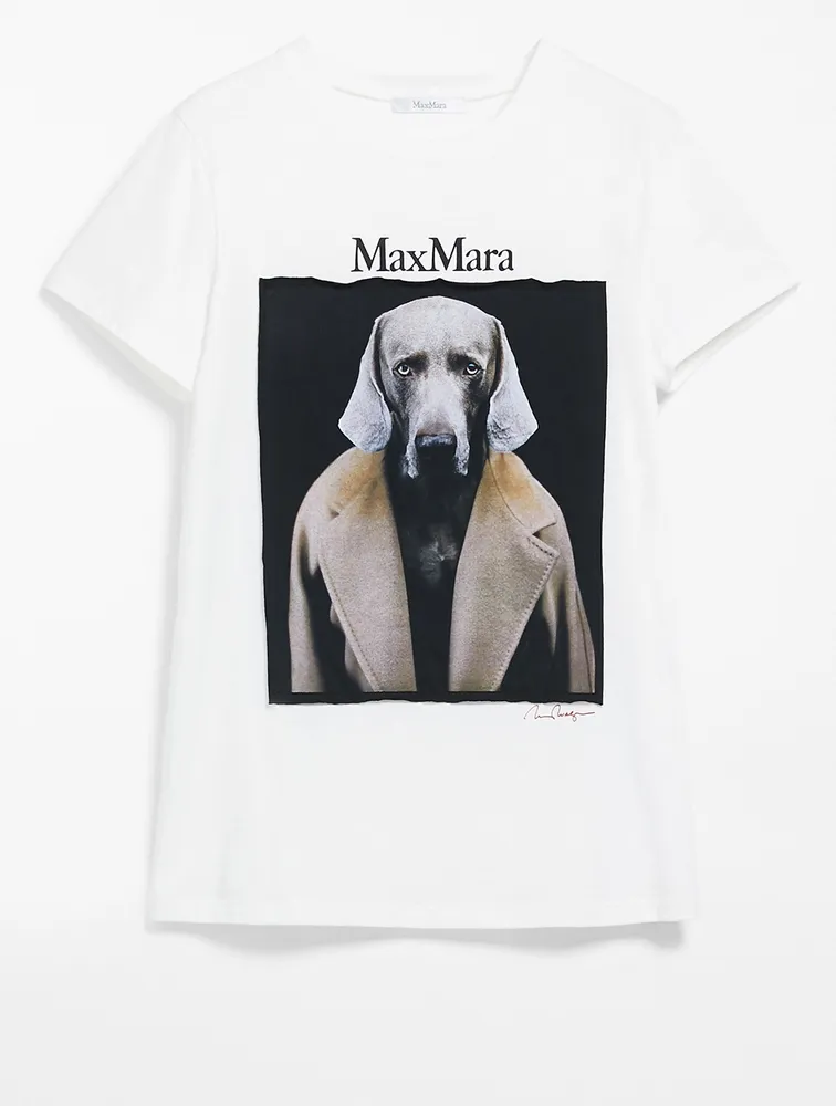 MAX MARA Cotton T-Shirt With Dog Graphic | Yorkdale Mall