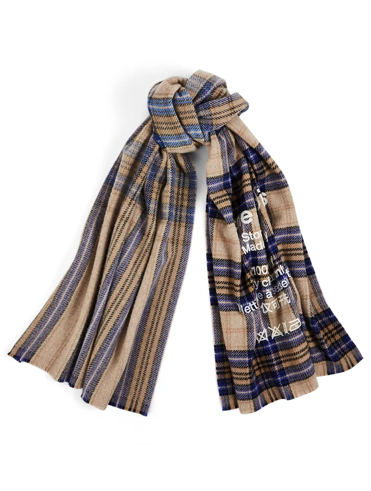 ACNE STUDIOS Tartan Wool Logo Scarf | Yorkdale Mall