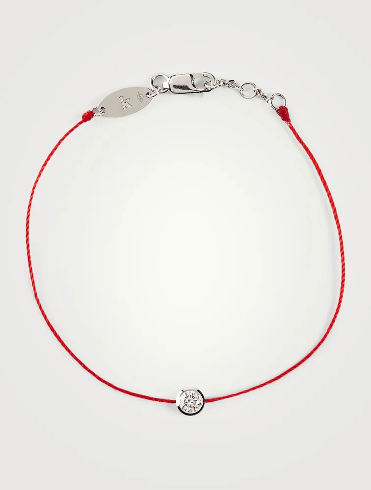 REDLINE So Pure 18K Gold String Bracelet With Diamond | Square One