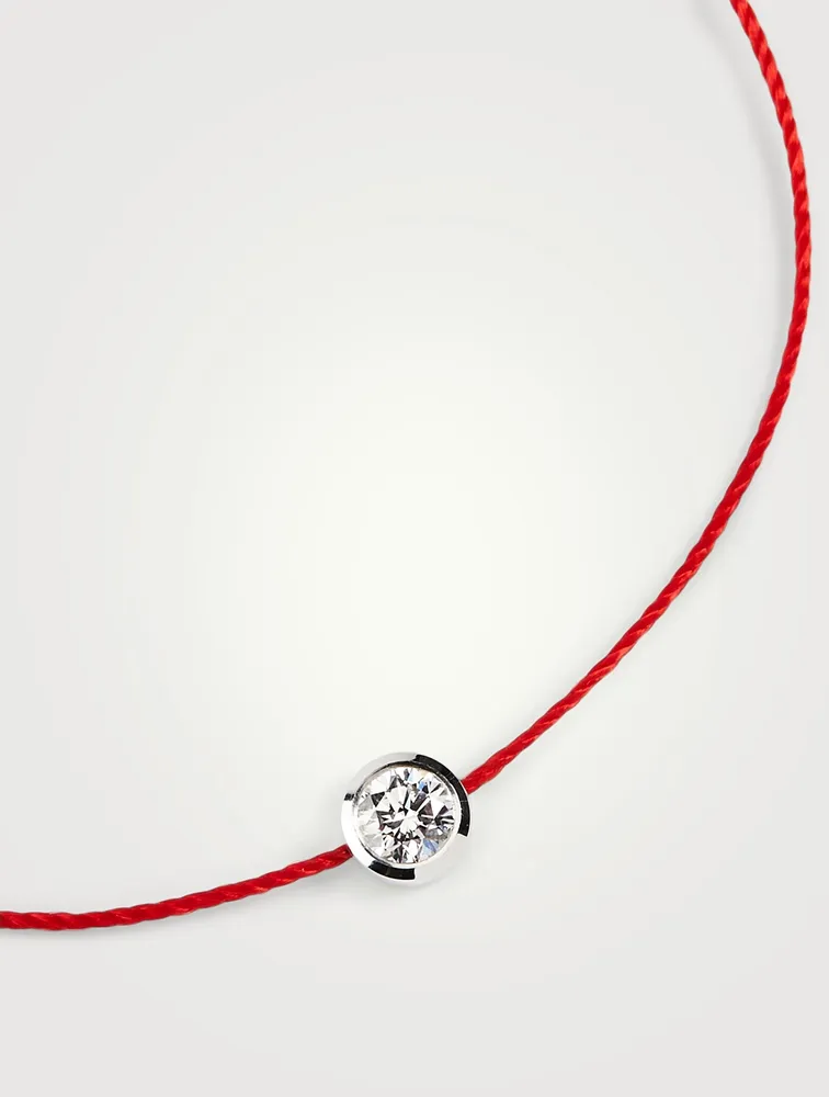 REDLINE So Pure 18K Gold String Bracelet With Diamond | Square One