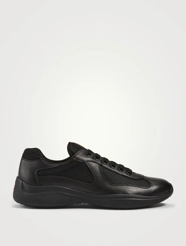 PRADA America s Cup Leather And Mesh Sneakers Square One