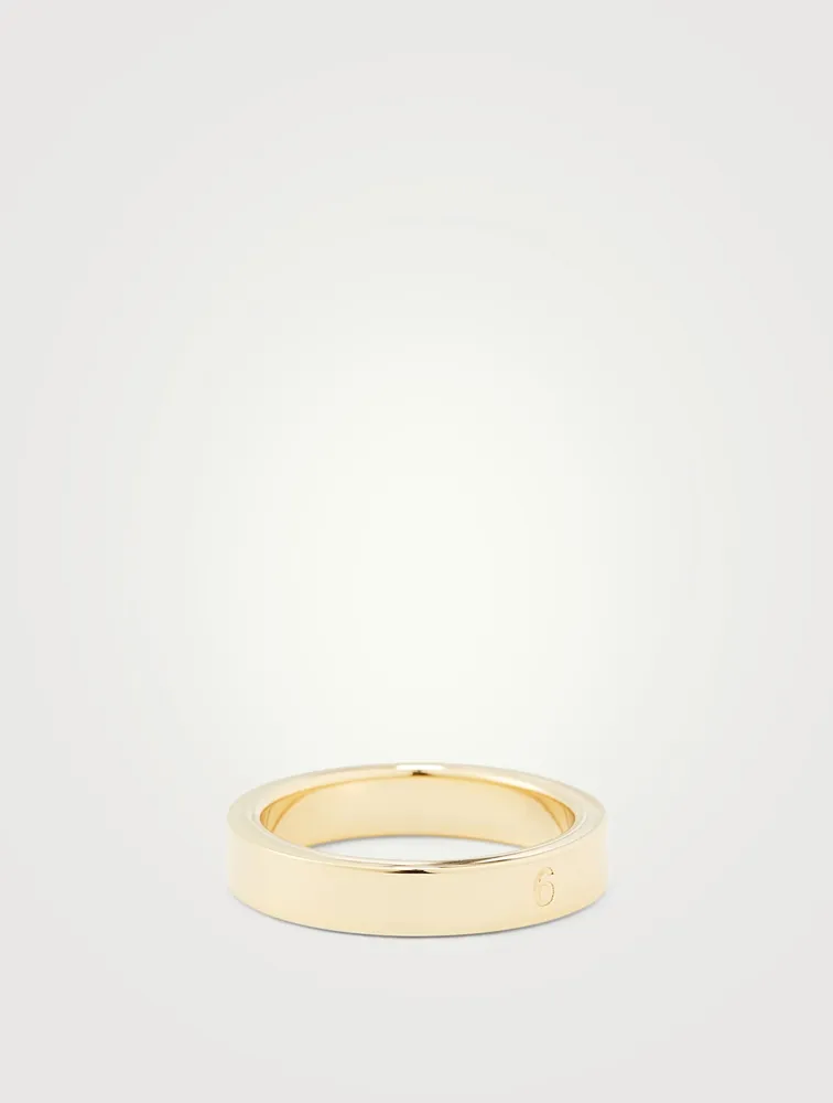 MM6 MAISON MARGIELA 6 Logo Thin Band Ring | Square One