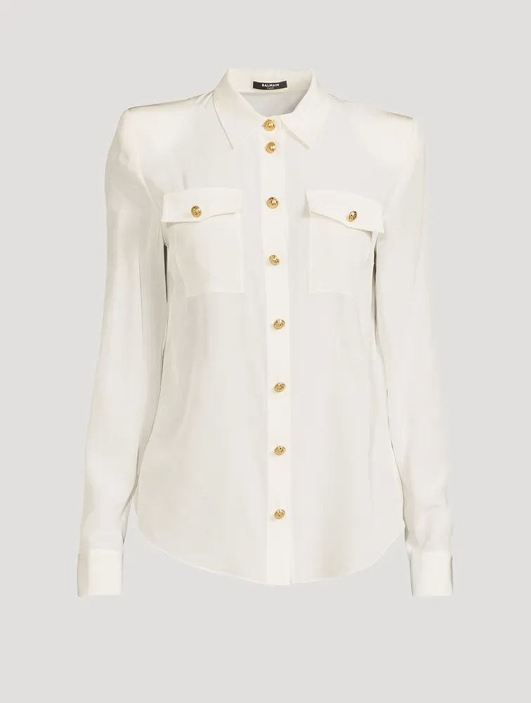 BALMAIN Silk Crepe De Chine Shirt | Square One