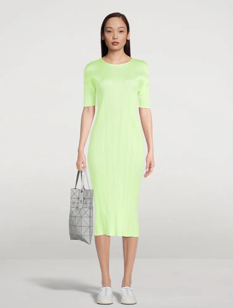 Neon lime midi outlet dress