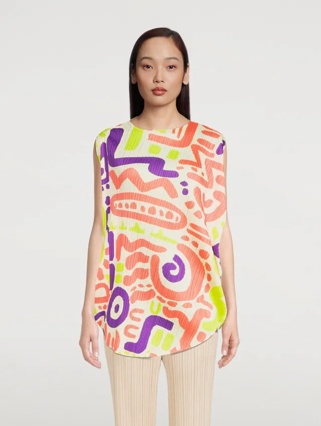 PLEATS PLEASE ISSEY MIYAKE Flower Yawn Short-Sleeve Top | Square One