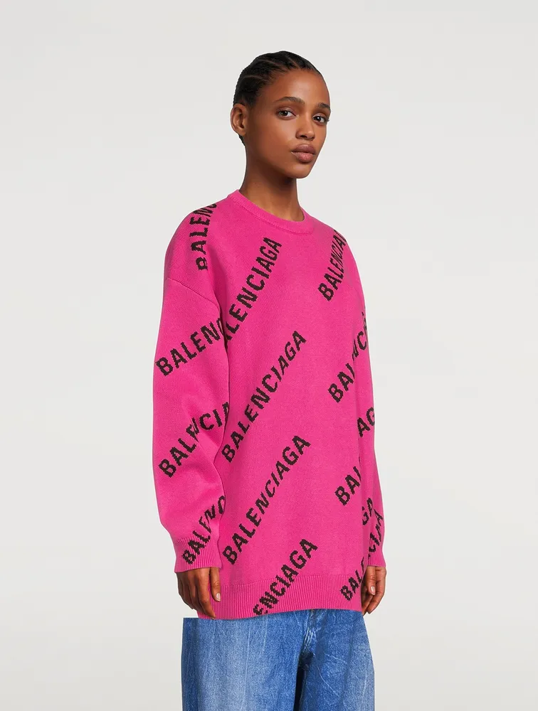 Pink deals logo sweater