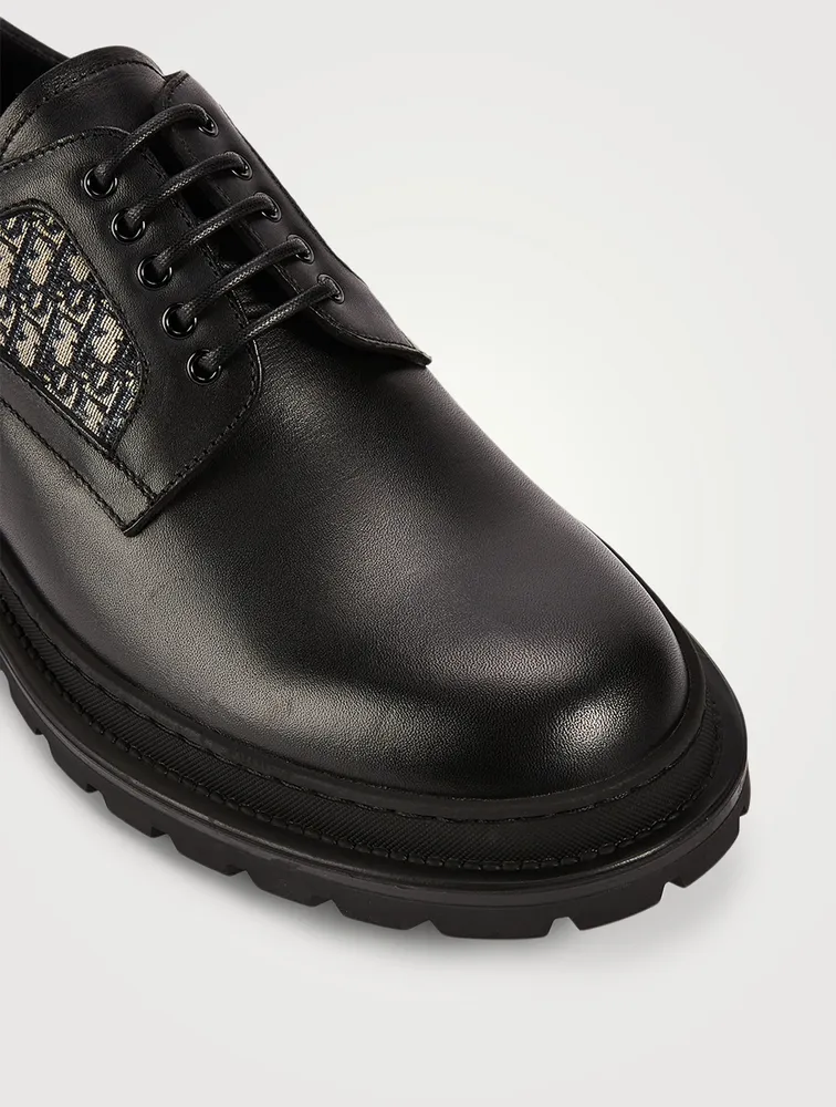 DIOR Explorer Leather And Dior Oblique Jacquard Derby Shoes Yorkdale Mall