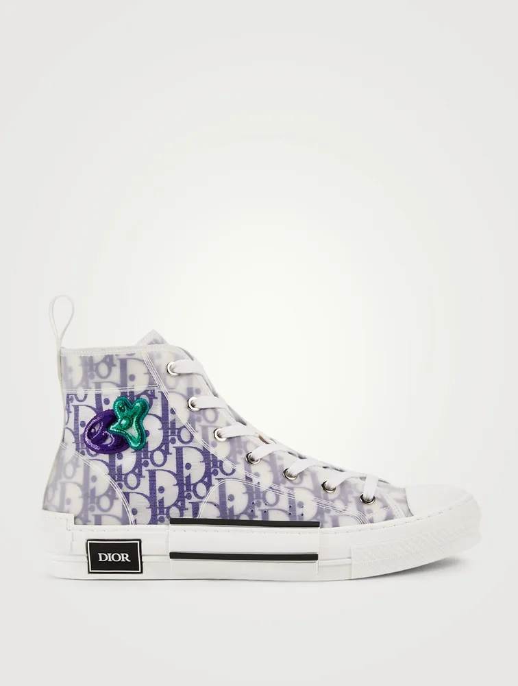 DIOR B23 B23 Dior Oblique Canvas High-Top Sneakers With Kenny