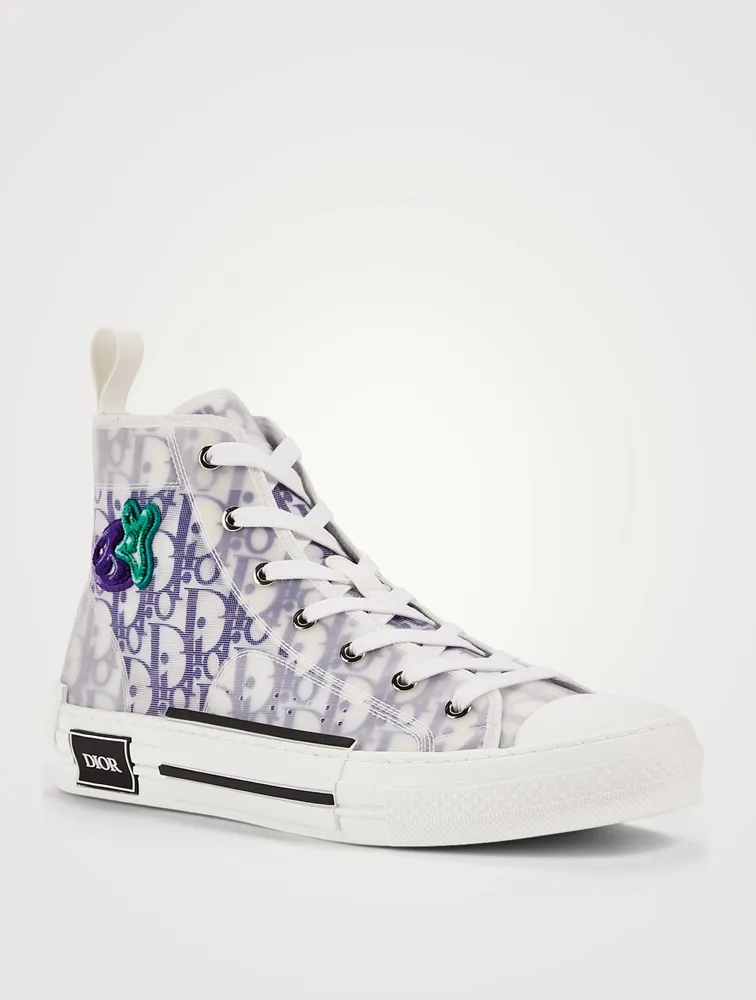 DIOR B23 B23 Dior Oblique Canvas High-Top Sneakers With Kenny