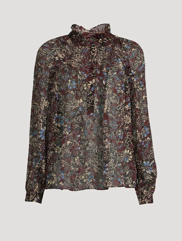 ZIMMERMANN Laurel Frill Blouse In Floral Print | Yorkdale Mall