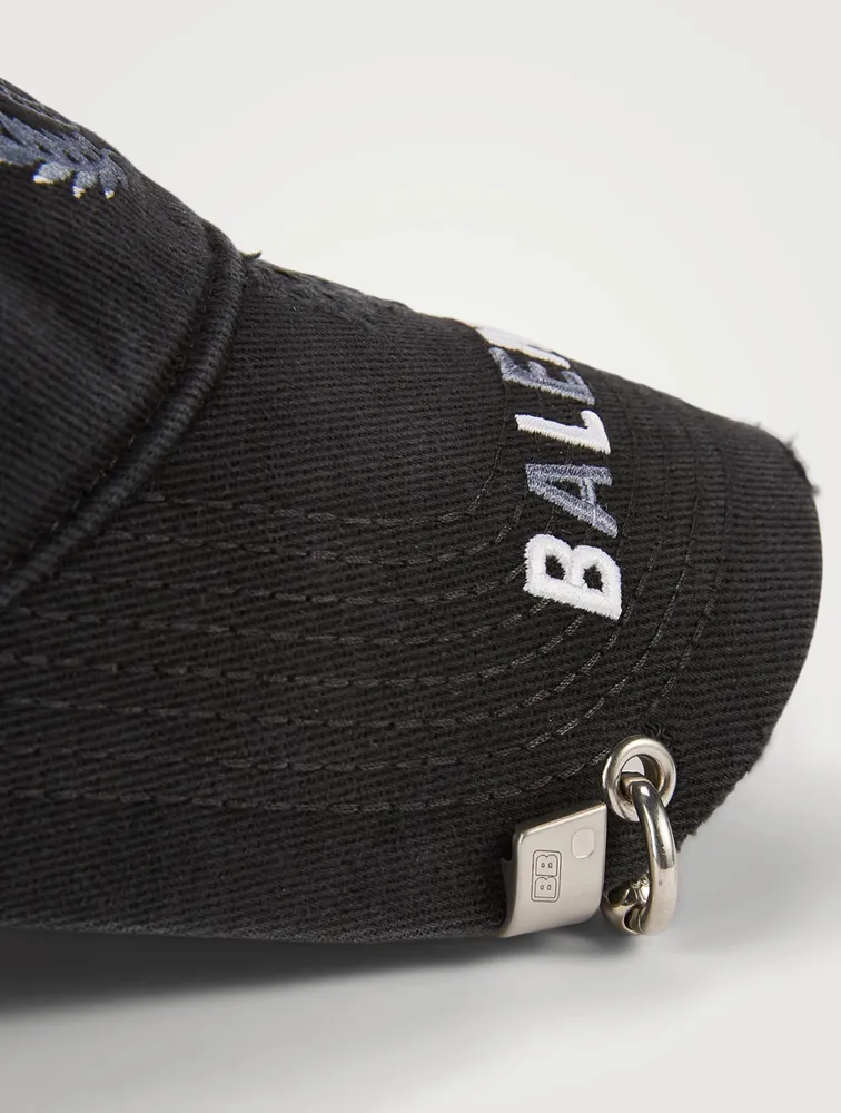 BALENCIAGA BB Laurel Destroyed Piercing Baseball Cap | Square One