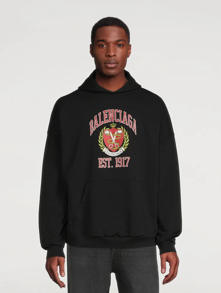 BALENCIAGA College Fleece Wide-Fit Hoodie | Yorkdale Mall