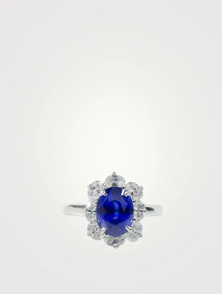 Platinum ceylon sapphire on sale ring