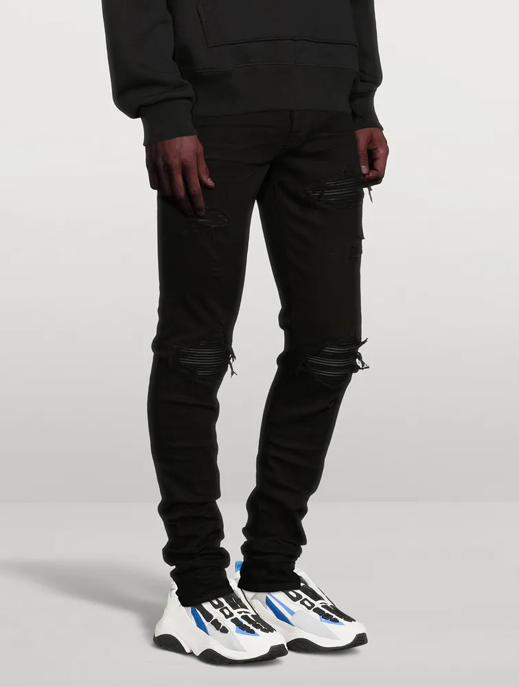 AMIRI Mx1 Skinny Jeans With Leather Patches | Yorkdale Mall