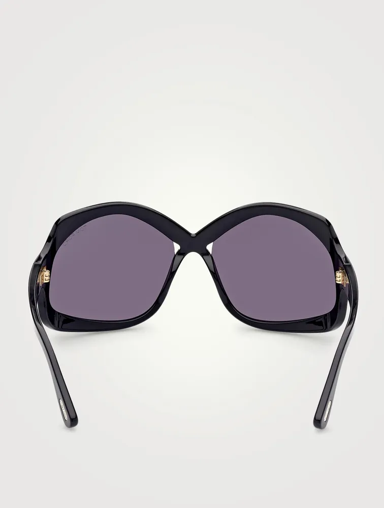 TOM FORDCheyenne Smoke Oversized Ladies Sunglasses - 財布、帽子