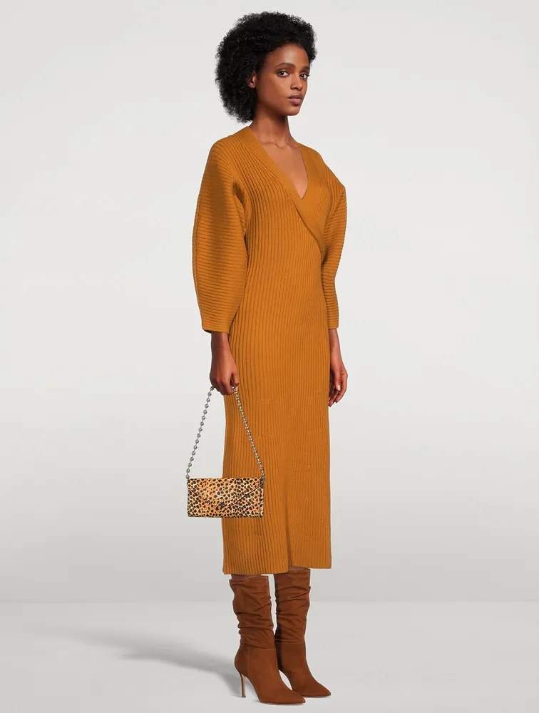 Cotton knit 2025 midi dress