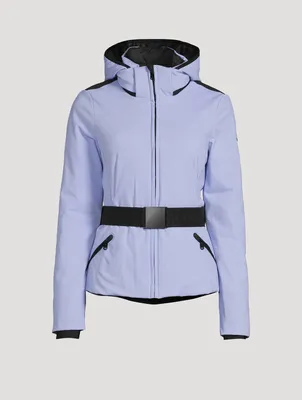 Zara WATER AND WIND PROTECTION HOODED BELTED DOWN JACKET