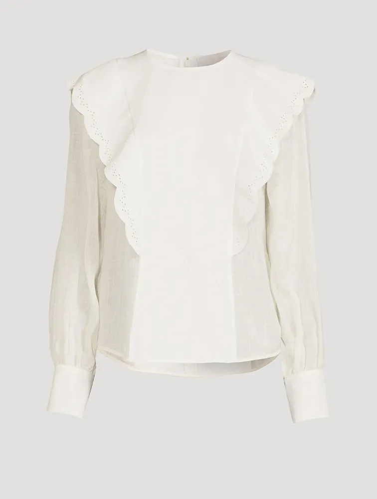 CHLOÉ Ruffled Linen Blouse | Square One