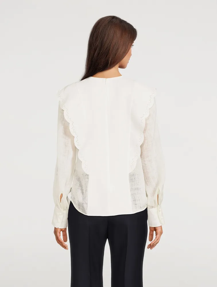 CHLOÉ Ruffled Linen Blouse | Square One