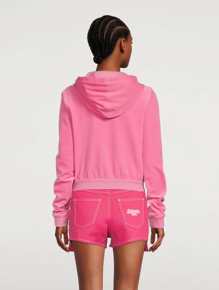 Pink on sale velour hoodie