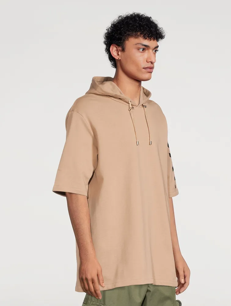 Short sleeve oversized clearance hoodie