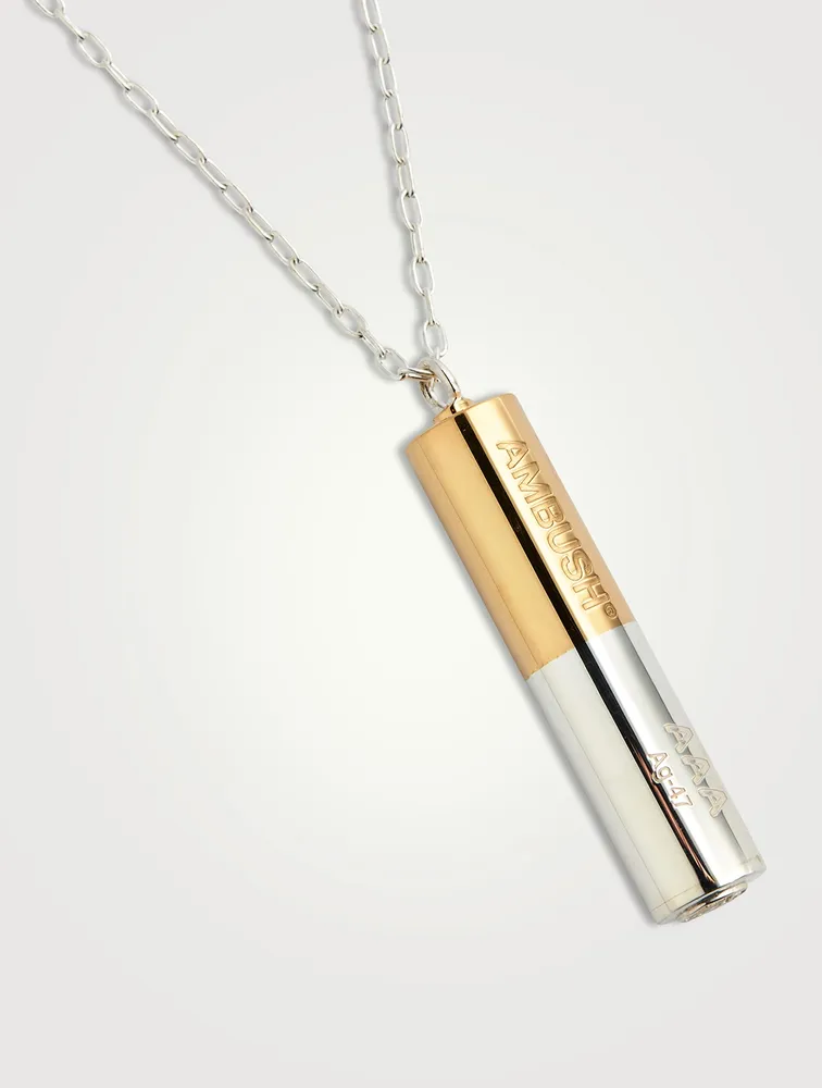 AMBUSH Sterling Silver Battery Charm Necklace | Square One