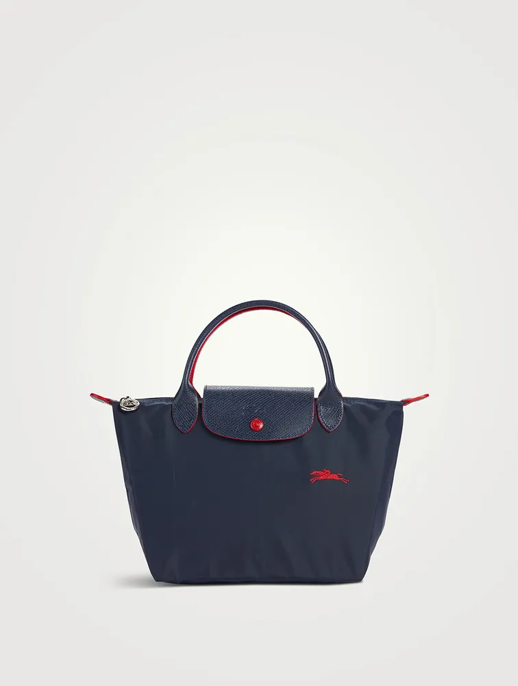 Navy top outlet handle bag