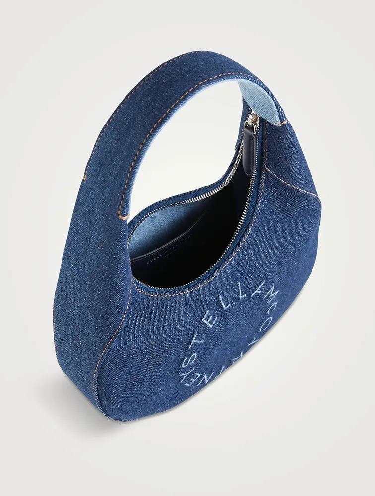 STELLA MCCARTNEY Small Stella Logo Denim Shoulder Bag | Square One