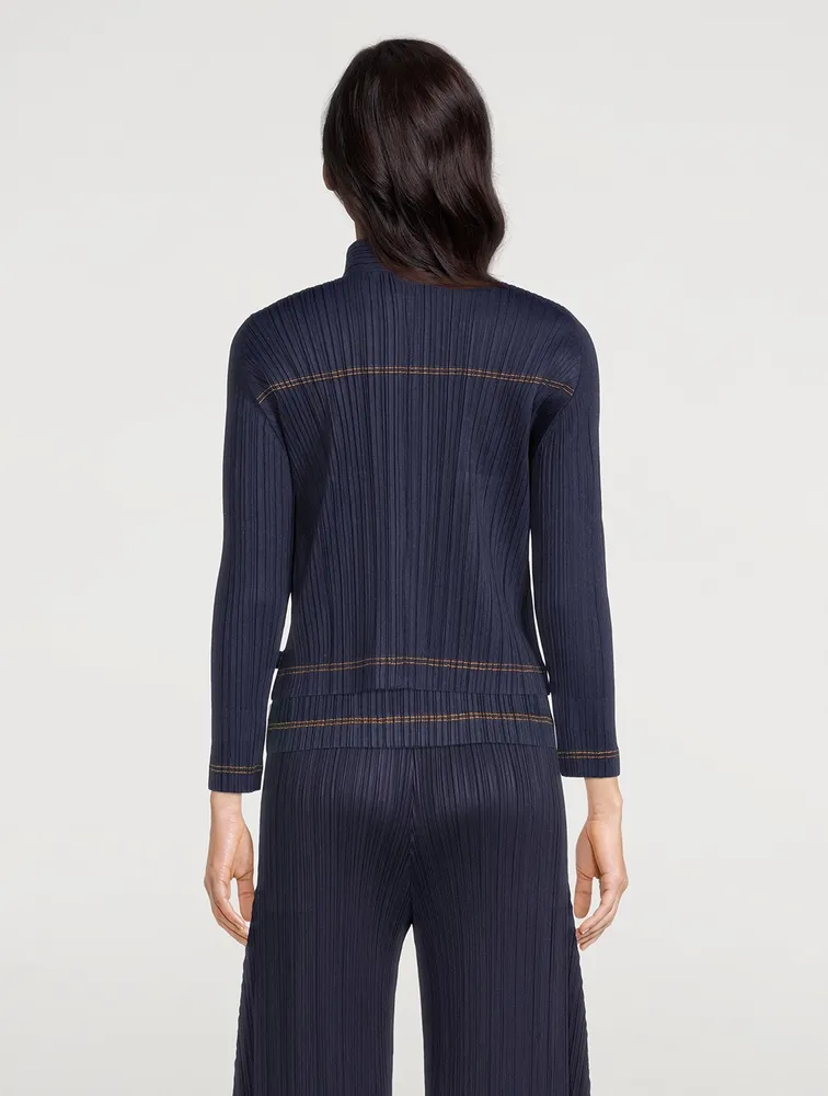 PLEATS PLEASE ISSEY MIYAKE Ramie Denim Jacket | Yorkdale Mall