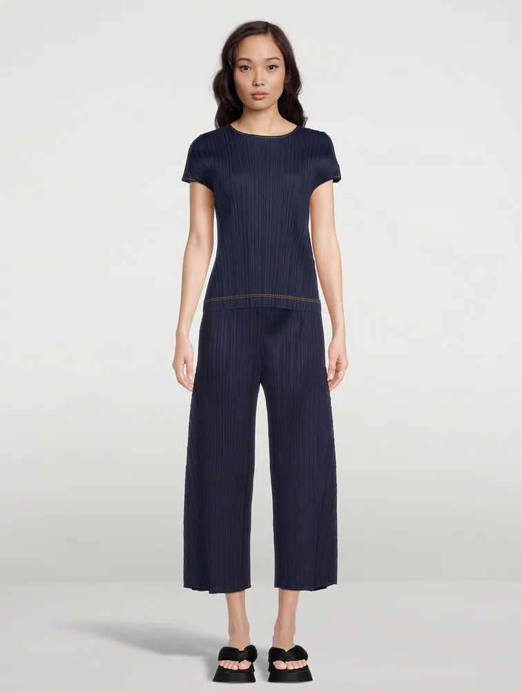 PLEATS PLEASE ISSEY MIYAKE Ramie Denim Top | Yorkdale Mall